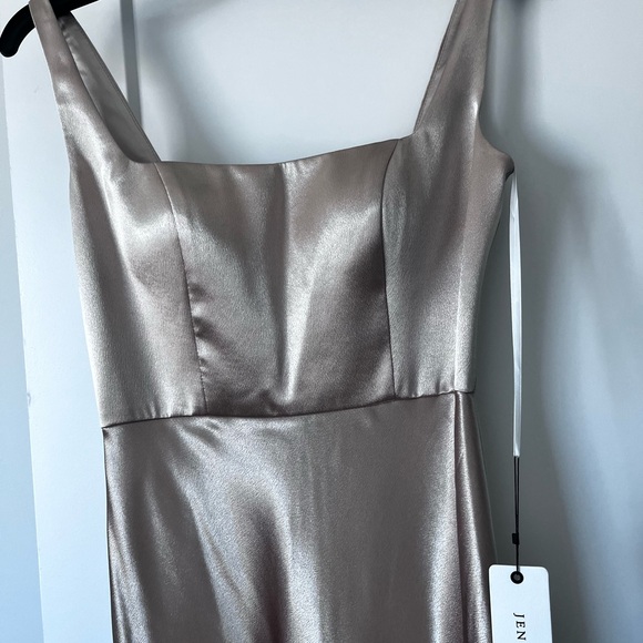 Jenny Yoo Ariana Bridesmaid Elegant Satin Evening Gown - Picture 9 of 10